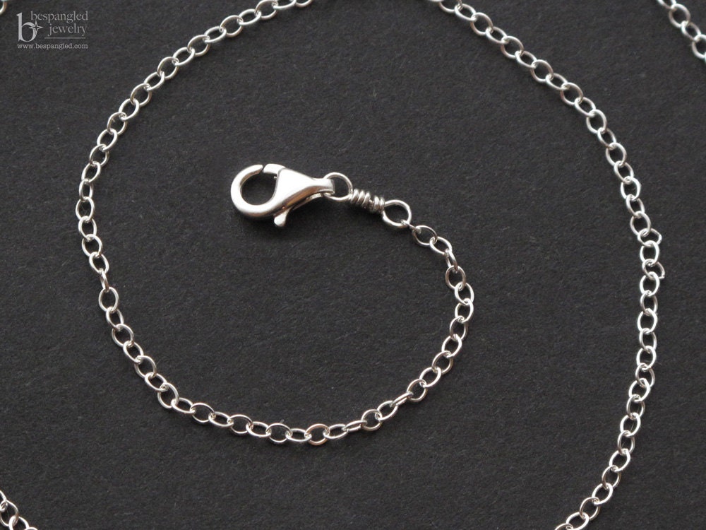 24 inch Sterling Silver Oval Link Cable Chain Necklace (1.5mm)--Great for charms or pendants / build your own necklace