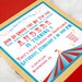 Circus or Carnival Theme Birthday Invitations
