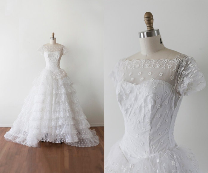 Late 1940s Wedding Gown // Size 4