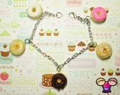 Assorted Donut Charm Bracelet - Dessert Jewelry