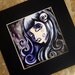 Goth Girl Head matted art print