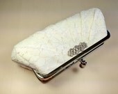 Vintage style Lace and Crystal clutch- "better together"  READY TO SHIP