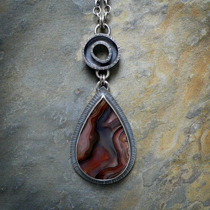 Sterling Silver Necklace with Agua Nueva Cabochon