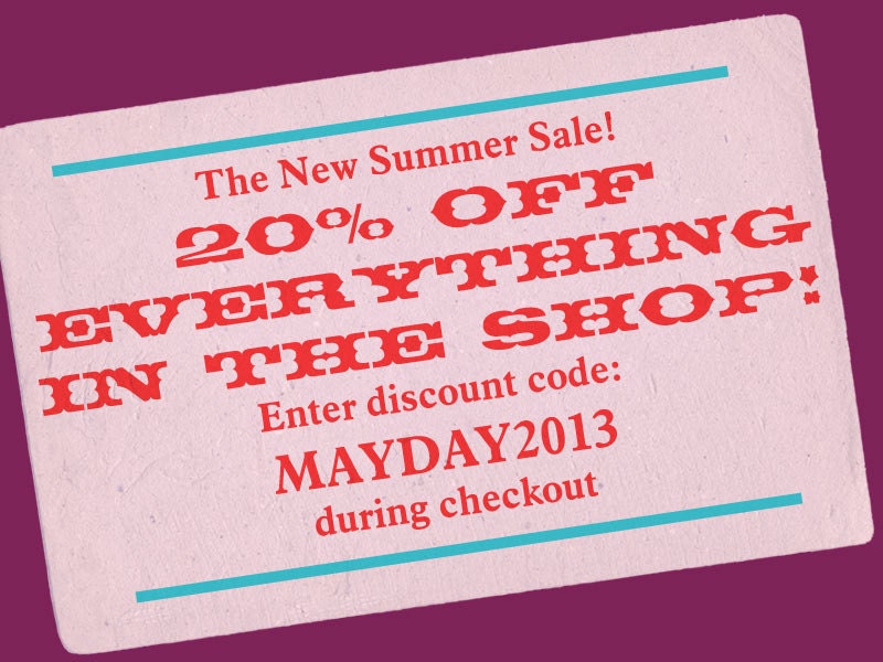 Summer sale now on - 20% off everything with this discount code. Ends 20th May.