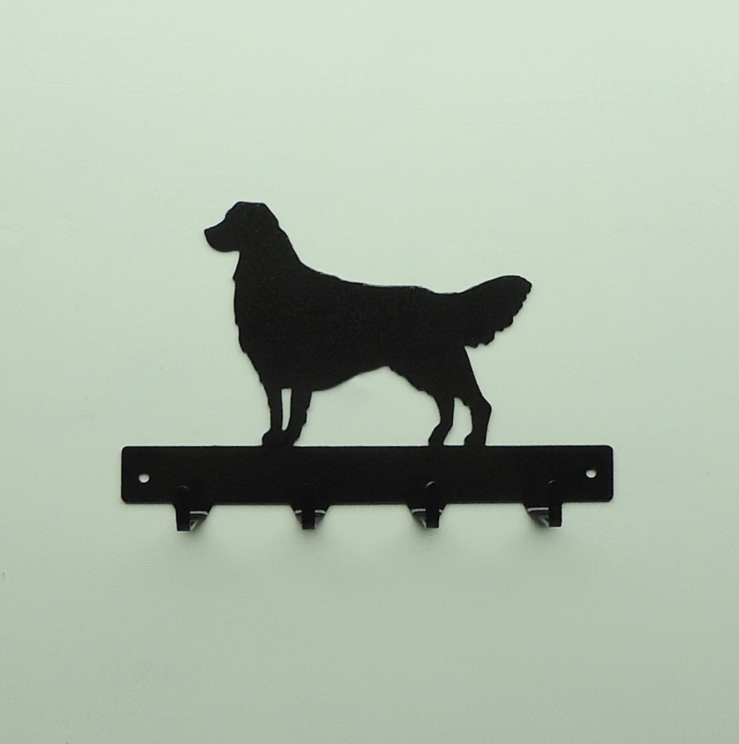 Golden Retriever Dog Metal Art Leash or Key Rack - Free USA Shipping