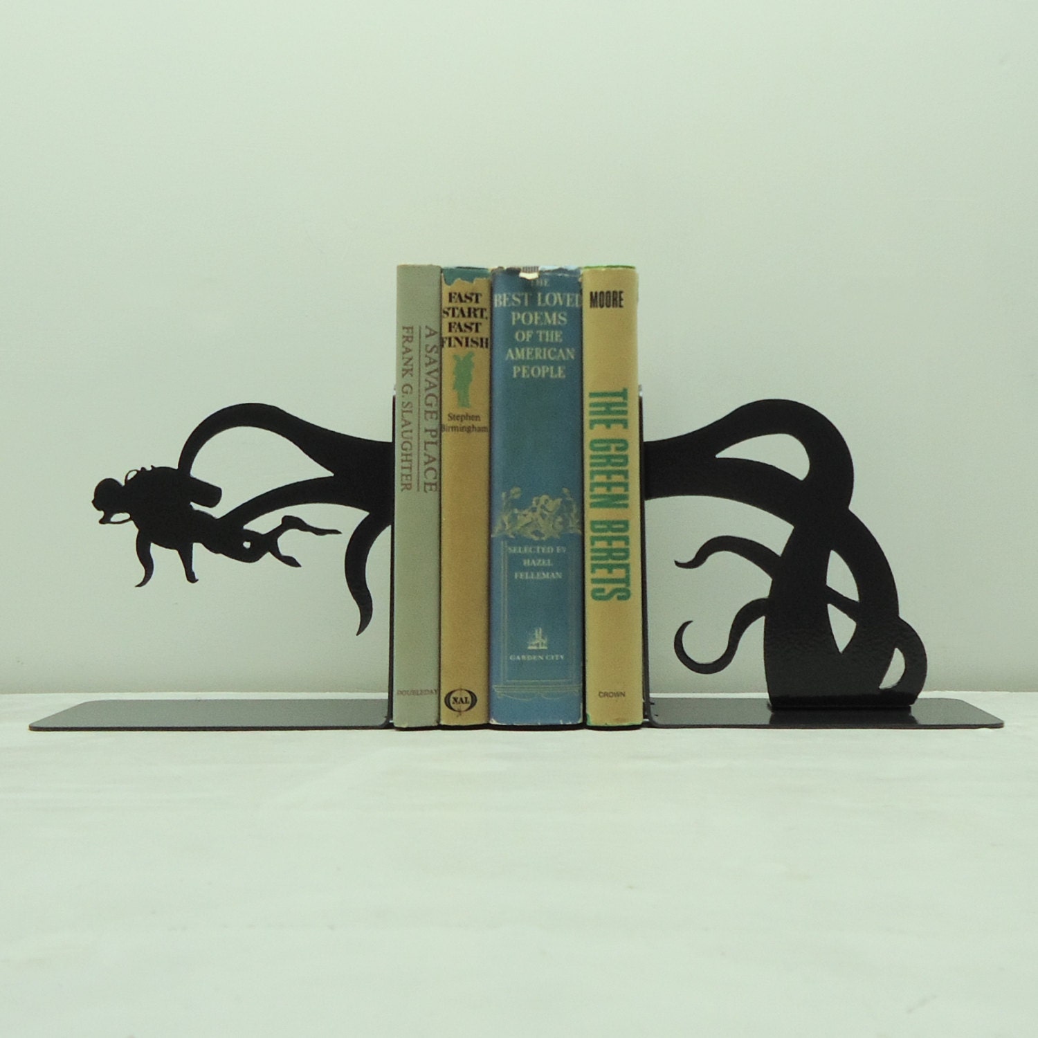 Scuba Diver Tentacle Attack Bookends - Free USA Shipping