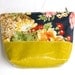 Leather Makeup Bag in Vintage Floral & Chartreuse