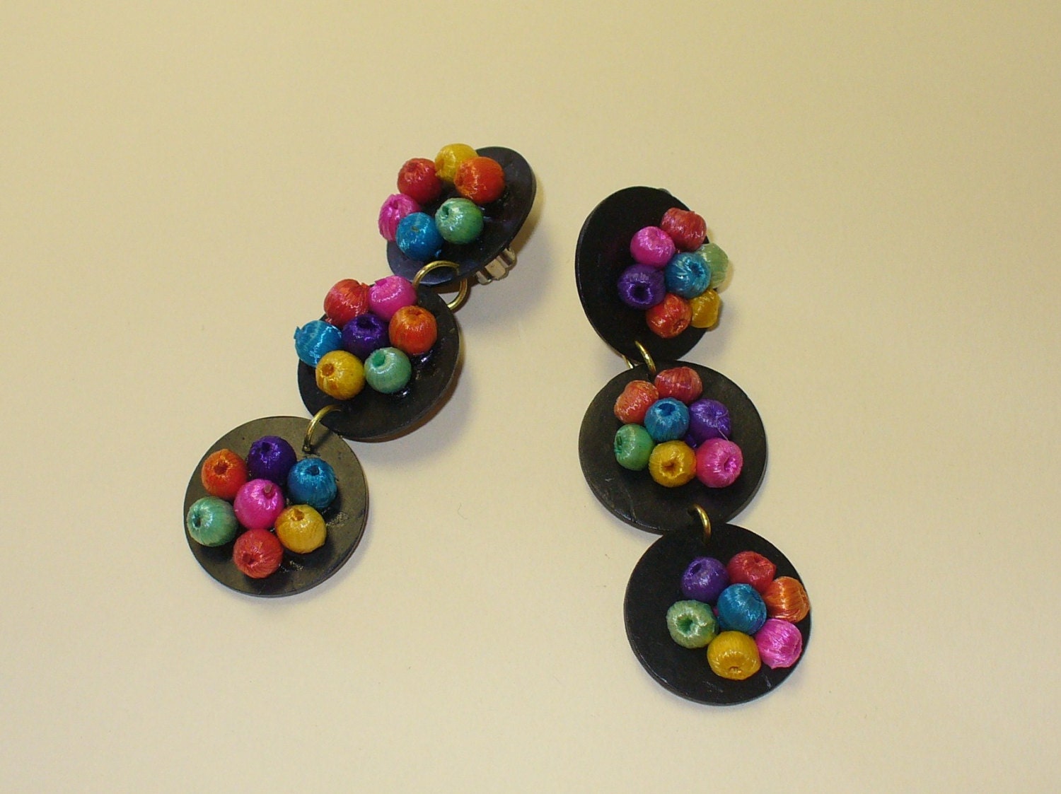 Vintage Wooden Clip-On Earrings DEADSTOCK