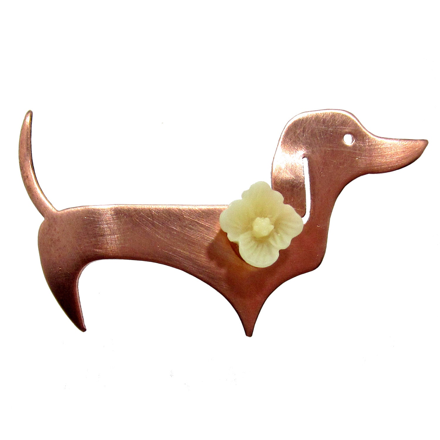 Buttercup the dachshund dog brooch