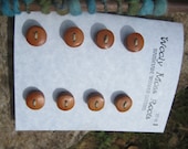 8 Yew Wood Buttons- Handmade Wooden Buttons-Knitting, Sewing, Craft Button