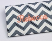 Personalized Fabric Checkbook Cover for Duplicate Checks with Pen Holder - Your Name or Monogram