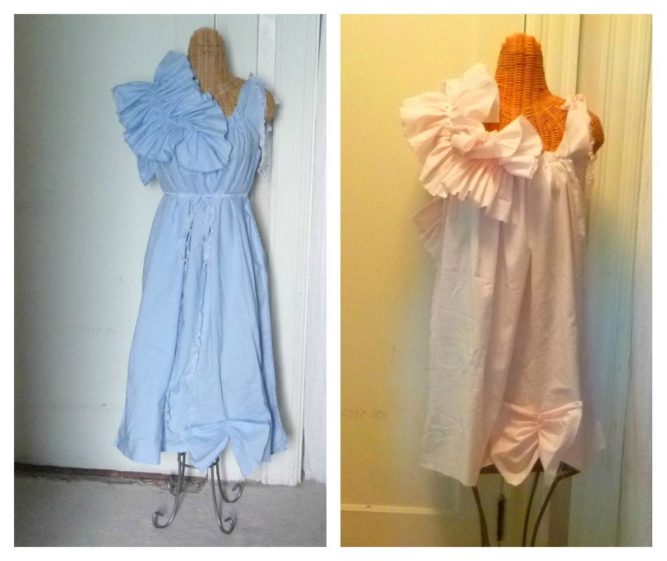 Baby Blue Dress Cotton Candy Pink Patisserie Knee Length Custom Prenatal Maternity Womens Ruffled Tattered Eco