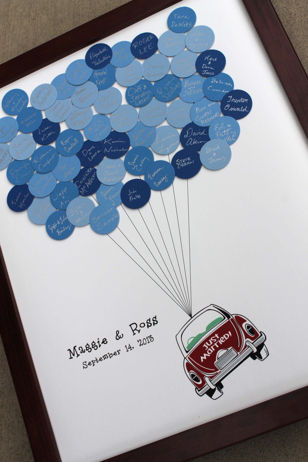 Wedding Guest Book Just Married Car Balloons for up to 75 Guests