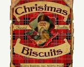 Christmas Candy Cookie Label Vintage Aged Tag Digital Download Printable Image Collage Scrapbook Sheet