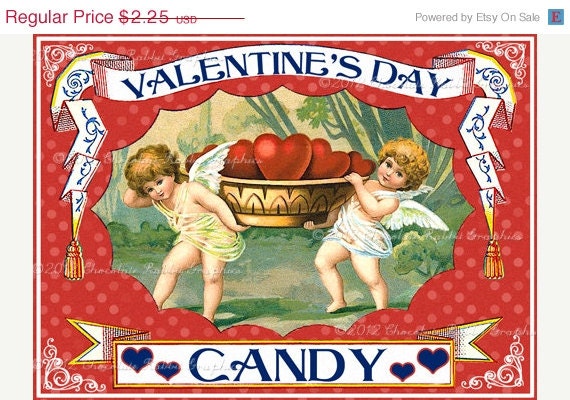 Valentines Day Vintage Candy Label Digital Download Printable Image Scrapbook Tag Collage Sheet