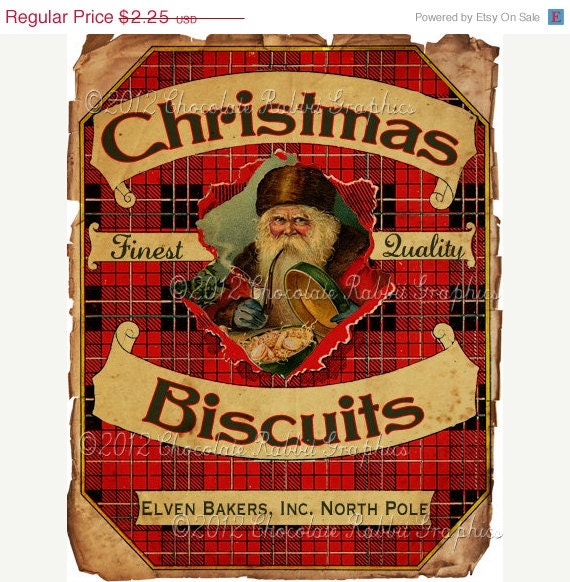 Christmas Candy Cookie Label Vintage Aged Tag Digital Download Printable Image Collage Scrapbook Sheet