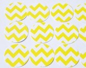 Modern Baby Shower or Wedding Yellow Chevron Zig Zag Party Stickers Seals set of 12