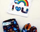Newborn Cloth Diaper Set- Rainbow Prism