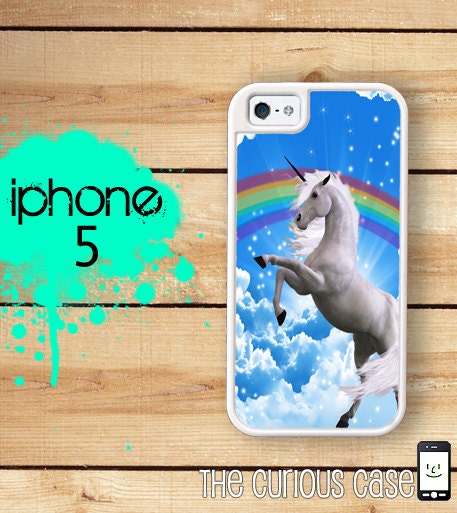 iPhone 5 Mighty Case - Unicorn Rainbow Kick Butt 80's Van art - 2 Part Protective iPhone 5 Case