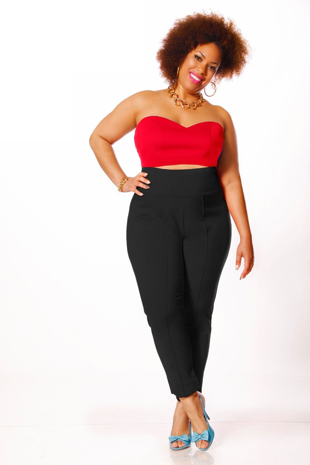 JIBRI Plus Size Crop Bustier (Red)