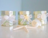 Beach Decor Votive Holder - Nautical Decor - with White Starfish
