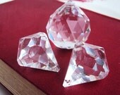 Vintage Chandelier Crystals Large Finial Cut Glass Crystal Mid Century Hollywood Regency