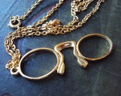Vintage 60s Necklace Eyeglass Holder Antique Glasses Old Stock Vintage
