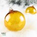 Glass Ornament Blown Glass Christmas Tree Ornament Amber Topaz Yellow Gold