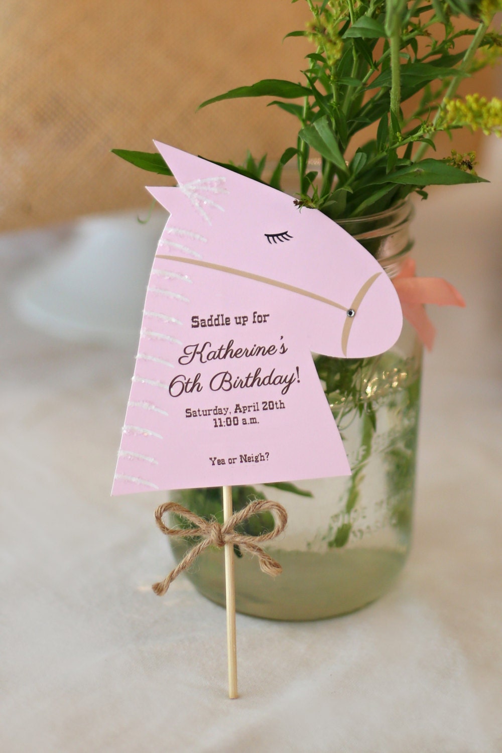 Cowboy or Cowgirl Horse or  Pony Party Farm Birthday Invitation by Palm Beach Polkadots