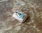 enamel and gold / puffy rectangular Victorian locket