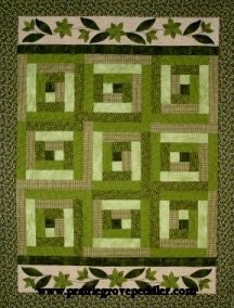 Finished & Quilted Hand-made Quilt  Going Green