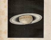 Antique Print Outer Space "The Planet Saturn" Vintage Natural History Stars Print - Planets Illustration