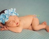 baby headband - infant headband - newborn headband - flower headband - hydrangea headband - blue headband