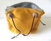 Felt Purse-------Yellow Grey------SALE