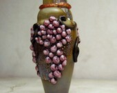 Handmade Lampwork Glass Bead, Tuscan Grape Urn Focal Bead 'Chateau Napa'