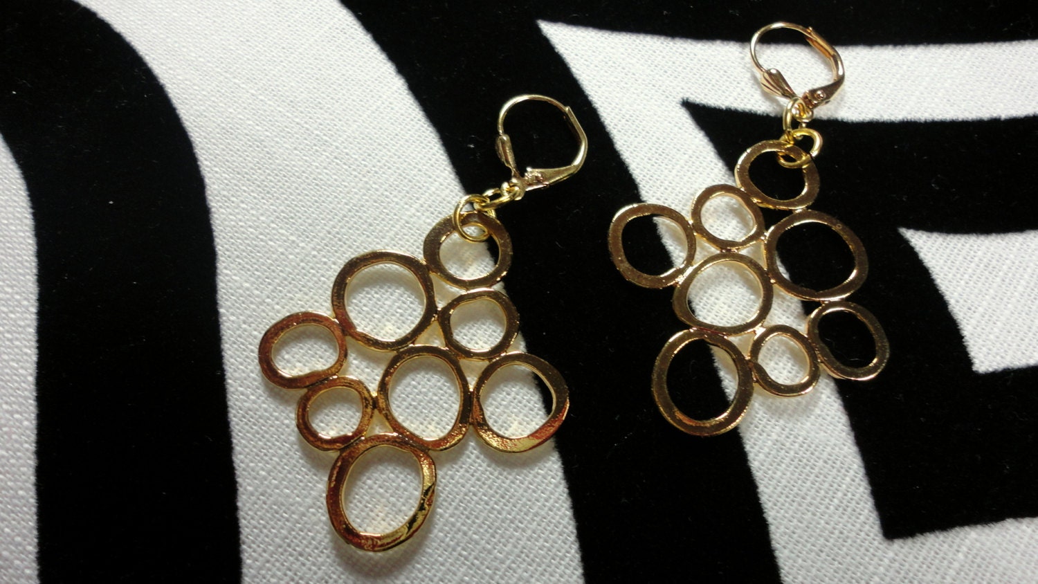 Multiple Loop Brass Pierced Earrings