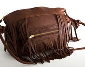 On sale now - The Starter - Chocolate coloured leather Fringe bag