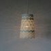 Queen Anne's Lace - UpCycled Hanging Pendant Lamp - White Mesh Lace Metal Garden Planter Lighting Fixture - BootsNGus Lamp Design
