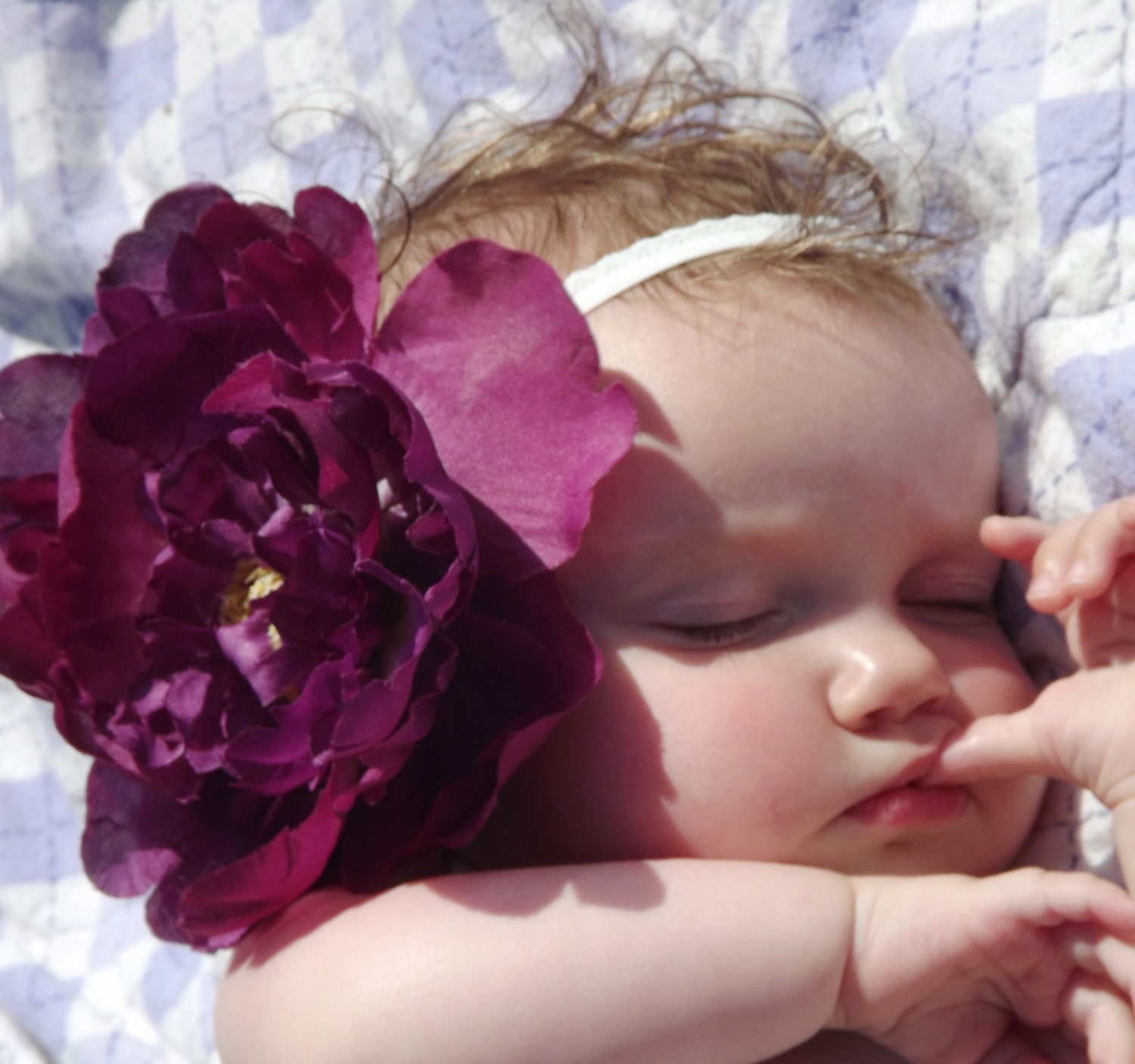 Purple Peony Hair clip