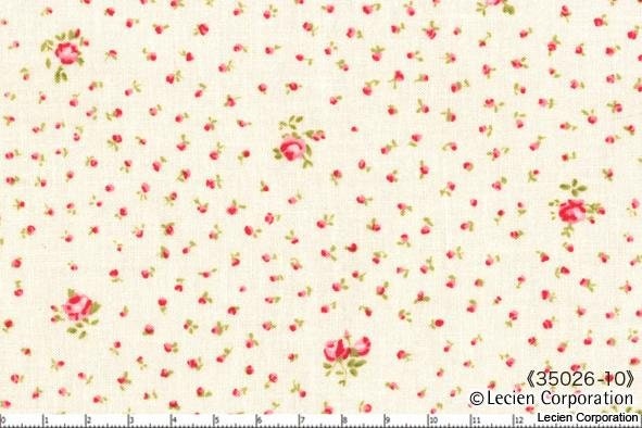 DURHAM ANEW by Brenda Riddle, Japanese, Lecien, 2013, Scattered Small Roses in Cream, 35026-10, 1/2 yard
