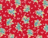 Japanese, ATSUKO MATSUYAMA, 30's Collection, Spring Bouquets in Red, 1/2 Yard