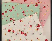 New, Japanese, YUWA, Sunday 9am, Strawberries, 1/2 Yard Bundle of 3
