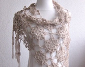PDF CROCHET PATTERN, pattern for scarf, shawl, Beige, Crochet Scarf,  Tutorial, Shawl