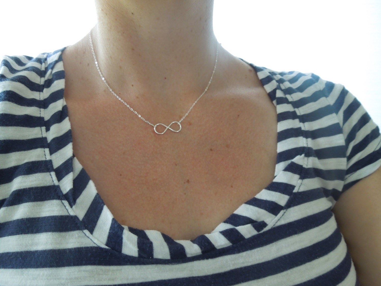 infinity necklace, delicate, simple, modern, figure eight, sterling silver, eternity, love, friendship, promise, dainty, bridemaids gift