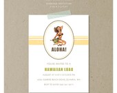 hawaiian luau :  barbeque invitation set