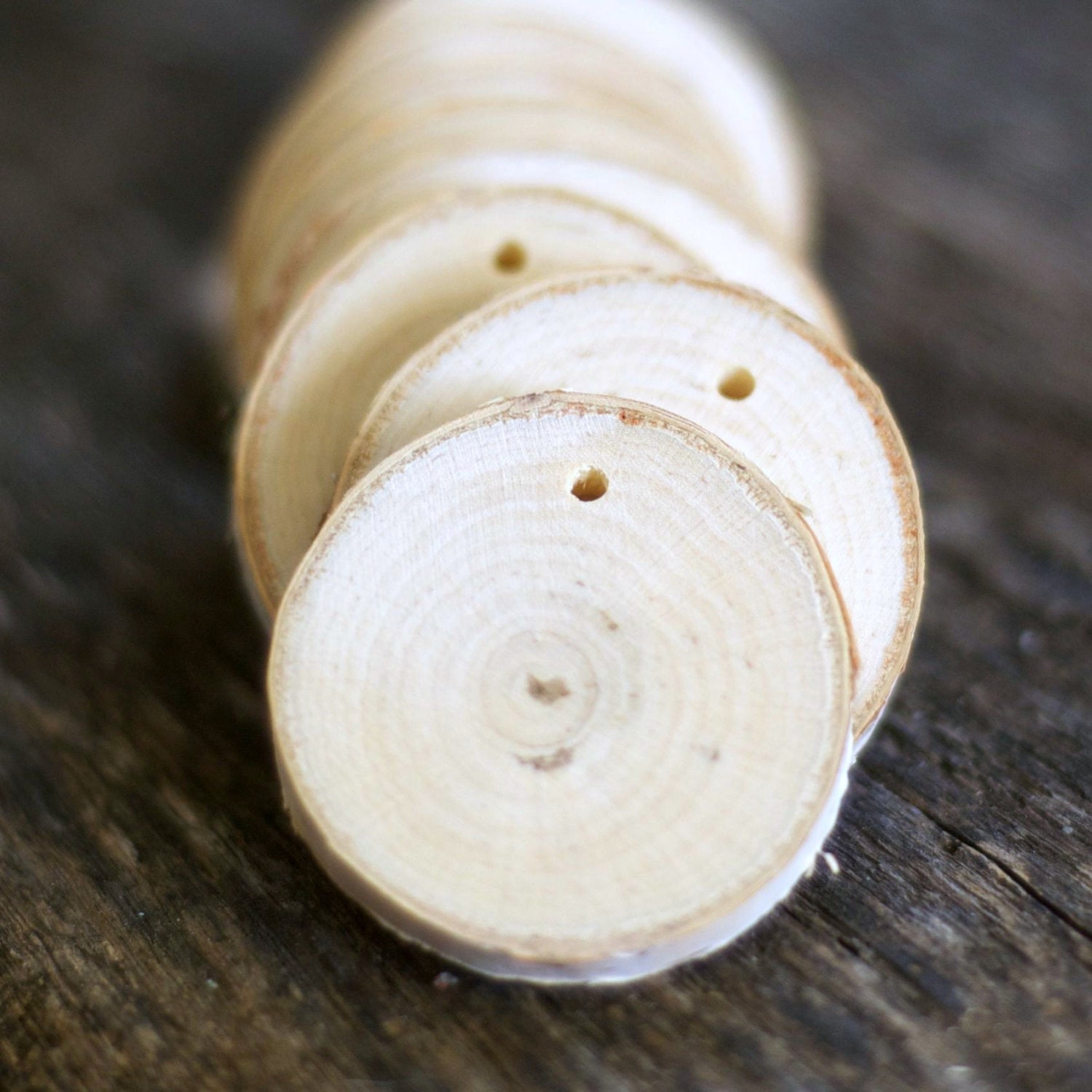 Wood Slice for Natural Rustic DIY Wedding Decor, Storage Labels, Gift Tags - Set of 10 - 2" Birch Wood