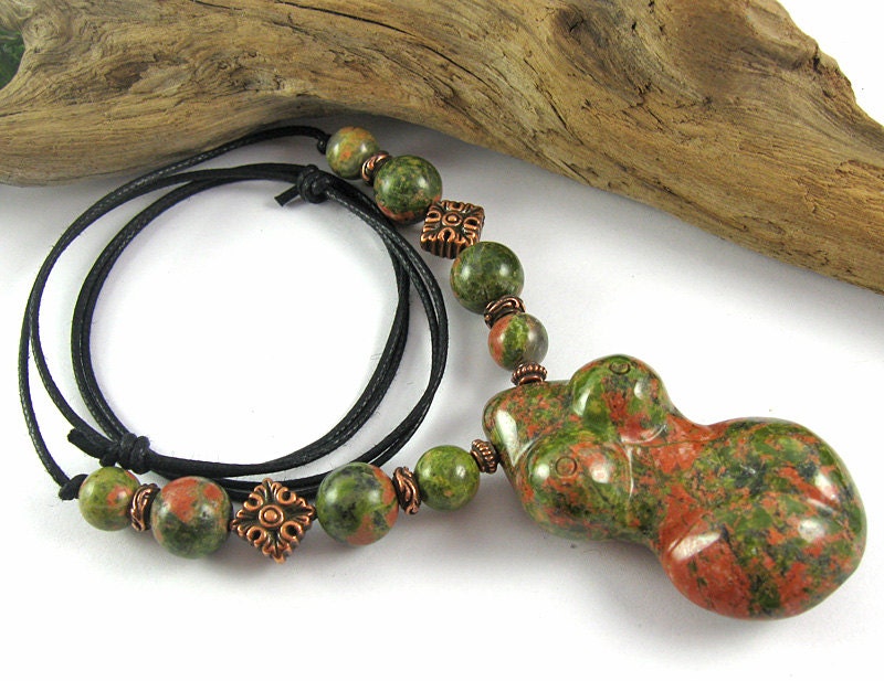 Eileithyia Birth Goddess Necklace - Unakite Blessingway Necklace for Pregnant Mothers