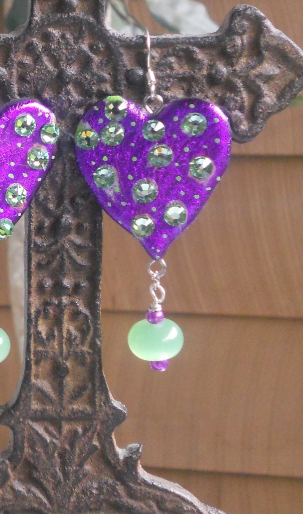 Purple Polka Dot Earrings