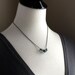 Monaco Ocean Blue Teal Green Lampwork Teardrop Oxidized Sterling Silver Necklace - Delphi