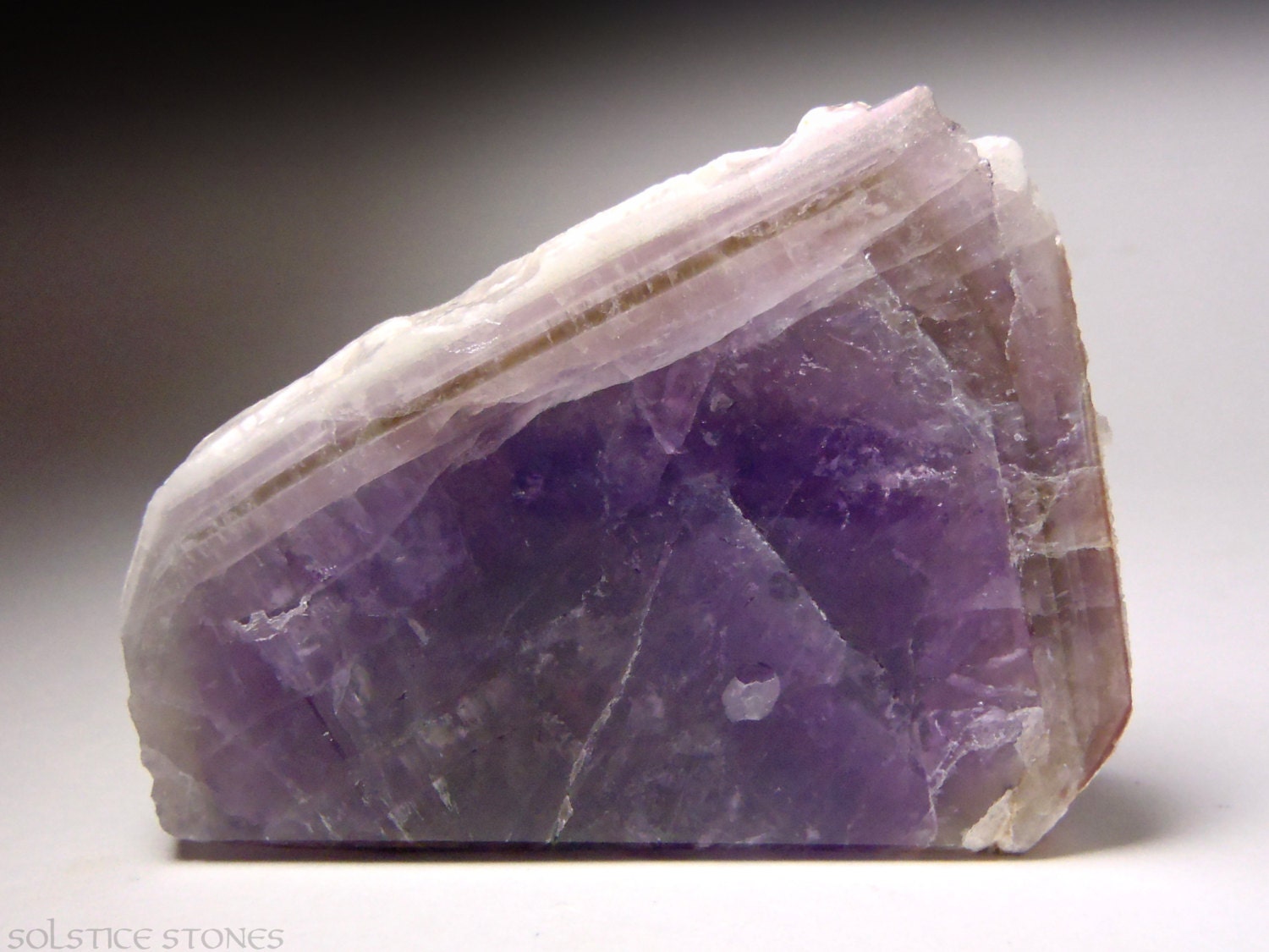 Lovely Phantom Amethyst Half Polished Point.  Beautiful Standing Piece.  Crown Chakra Stone. Crystal Healing / Mineral Specimen.